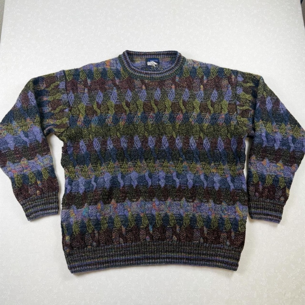 Vintage Botto Italian Wool Blend 3D Knit Sweater — Est. Size L